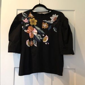 Zara puff sleeve graph tee